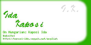 ida kaposi business card